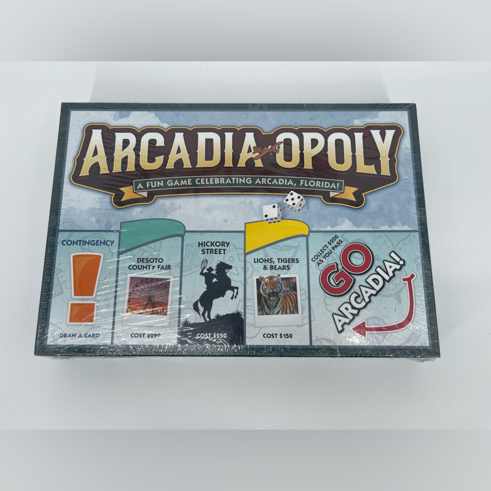 ⭐️Arcadia-Opoly Monopoly Board Game still sealed; Arcadia, Florida